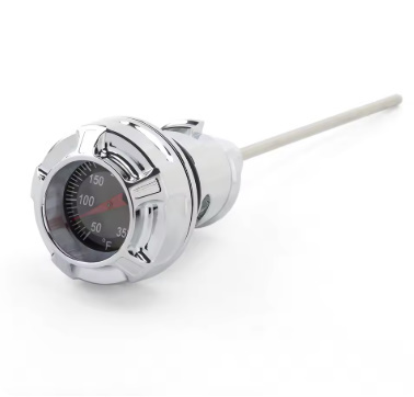 ハーレー ソフテイル 2018-2023 油温付きディップスティック オイルレベルゲージ ブラック/クローム 温度計付き_画像9