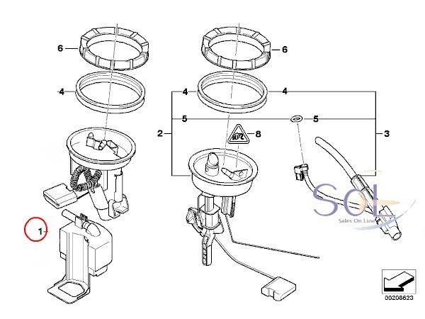 フューエルポンプ ガスケット付 BMW E46 318i 320i 323i 325i 328i 330i 16146766942 16146752499 ガソリンポンプ 燃料ポンプ ポンプ_画像7