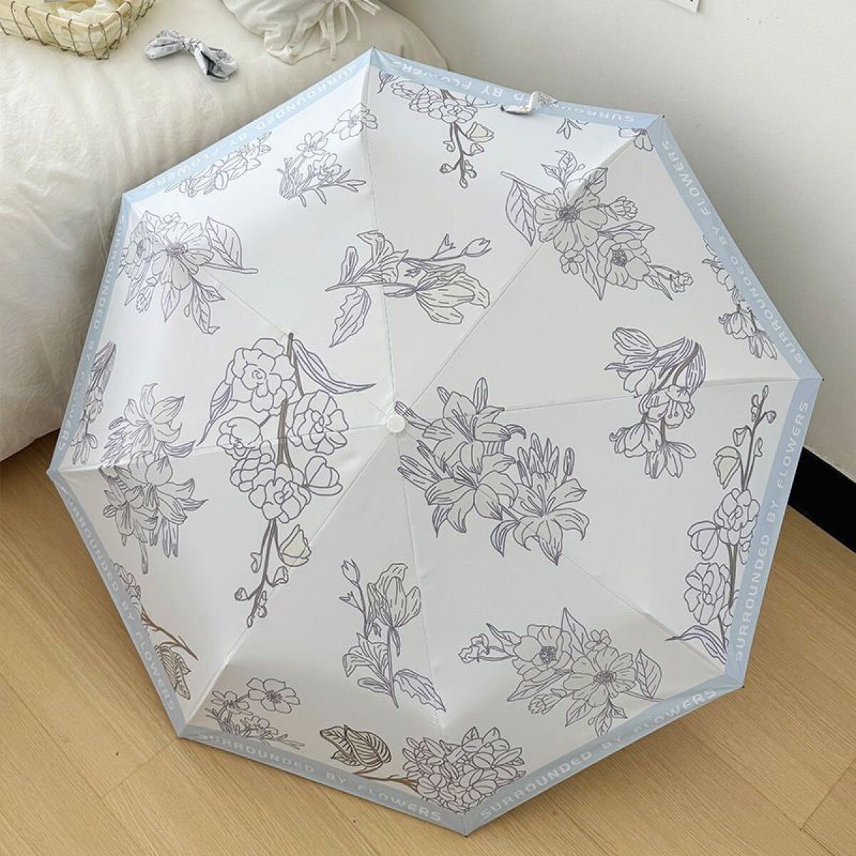晴雨兼用 折り畳み傘 折りたたみ傘 日傘 UVカット 雨傘 可愛い 丈夫 花柄 エレガント ギフト 8本骨 紫外線遮断 _画像3