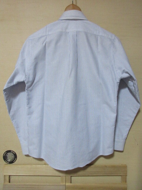 Ralph Lauren/YARMOUTH　ラルフローレン/ヤーマス　長(zhǎng)袖BDシャツ　16 1/2－35　ホワイト&ブルー/ストライプ　綿100%　OXフォード　クリ済！