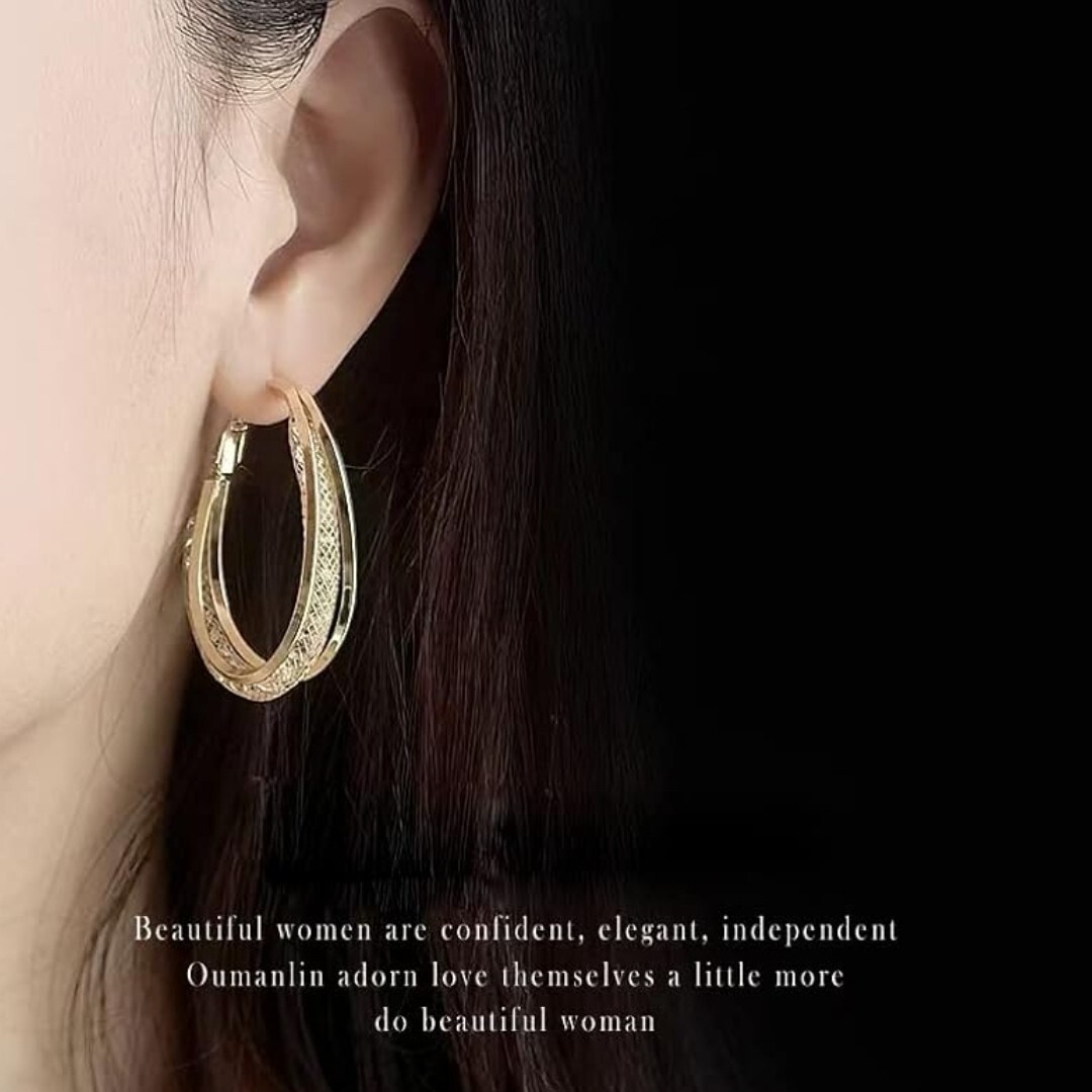 ループ ピアス レディース 人気 金属アレルギー対応 イヤリング 揺れる U型 シルバー925 18K プレゼント_画像7