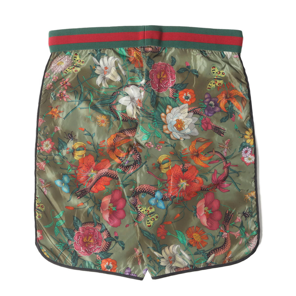 GUCCI グッチ パンツ サイズ:48 / ミケーレ期 フローラル / スネイク / バグズ シェリーライン ナイロン ウォーターショーツ (430782)