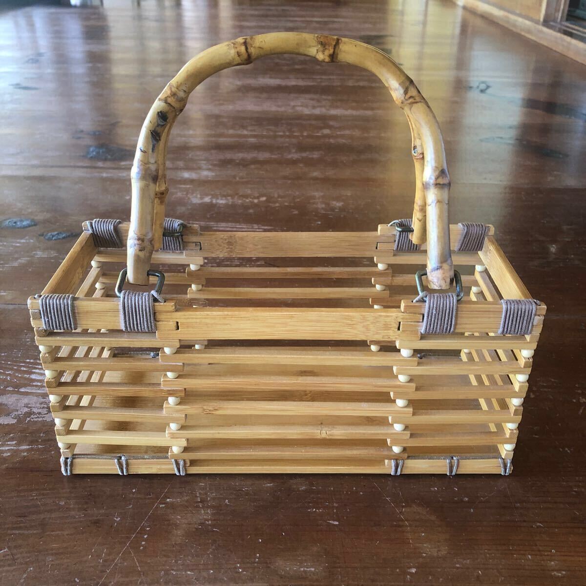 〈送料無料〉 カゴバッグ かごバッグ バスケット 籠バッグ 和装 浴衣 ゆかた ハンドバッグ バッグ バンブー 竹籠 着物 花火_画像4