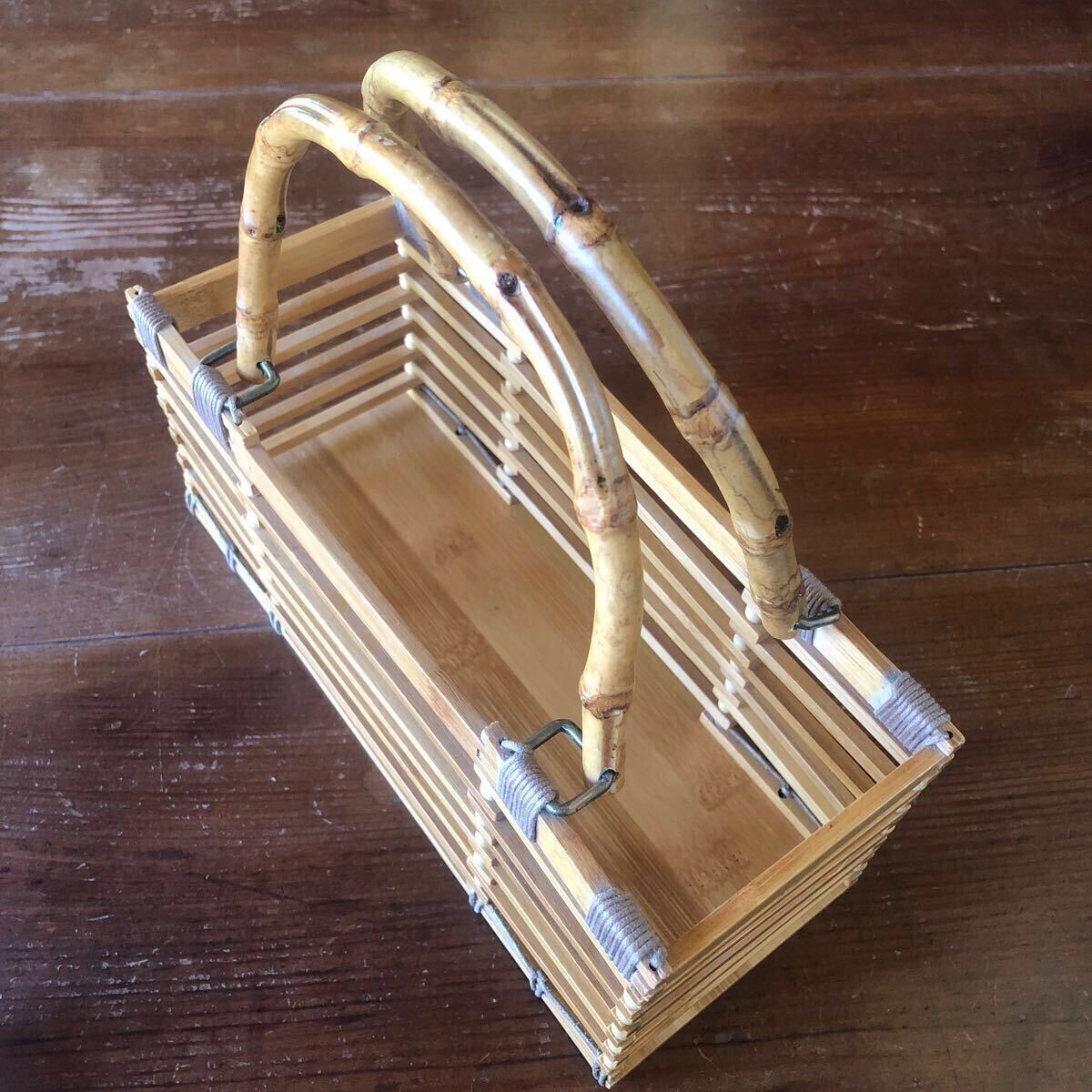 〈送料無料〉 カゴバッグ かごバッグ バスケット 籠バッグ 和装 浴衣 ゆかた ハンドバッグ バッグ バンブー 竹籠 着物 花火_画像5