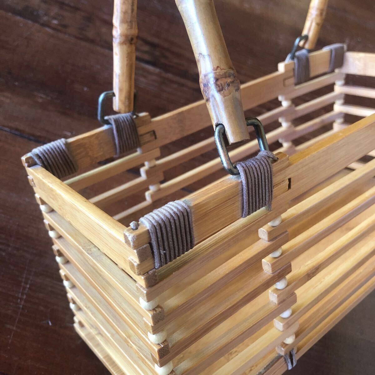 〈送料無料〉 カゴバッグ かごバッグ バスケット 籠バッグ 和装 浴衣 ゆかた ハンドバッグ バッグ バンブー 竹籠 着物 花火_画像8