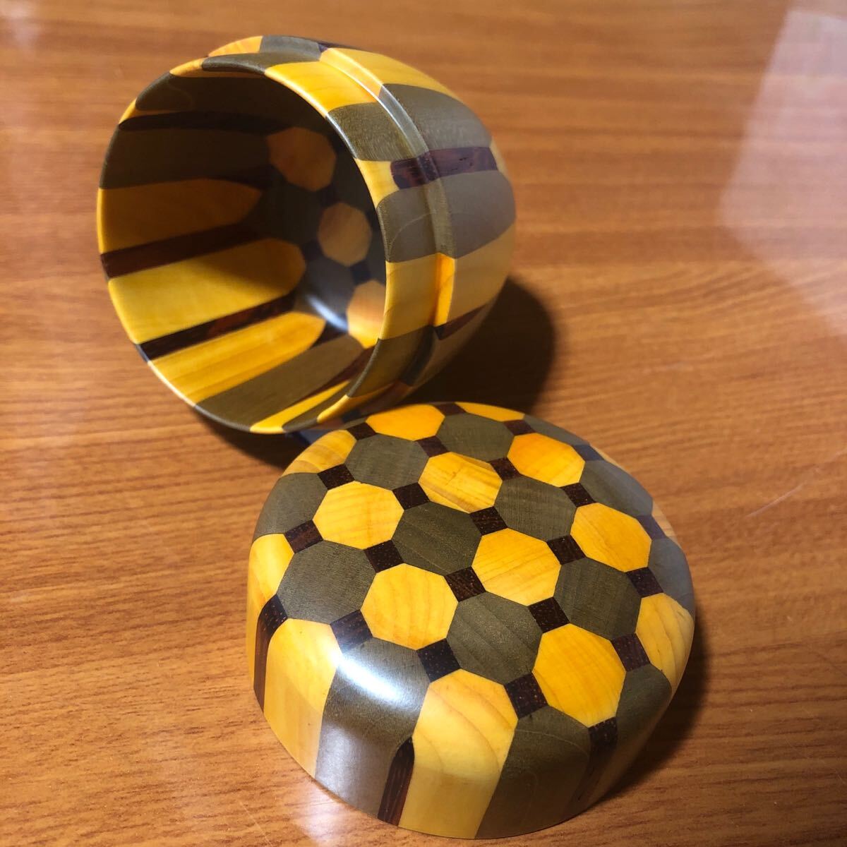 送料無料〉寄木細工 箱根細工 棗 無垢 なつめ 茶入れ 合子