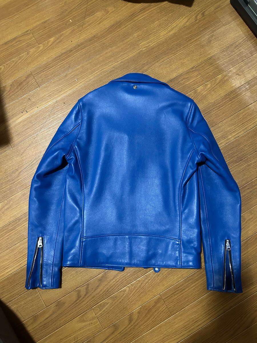 schott 7525 青 羊革 サイズ34 ダブルライダース