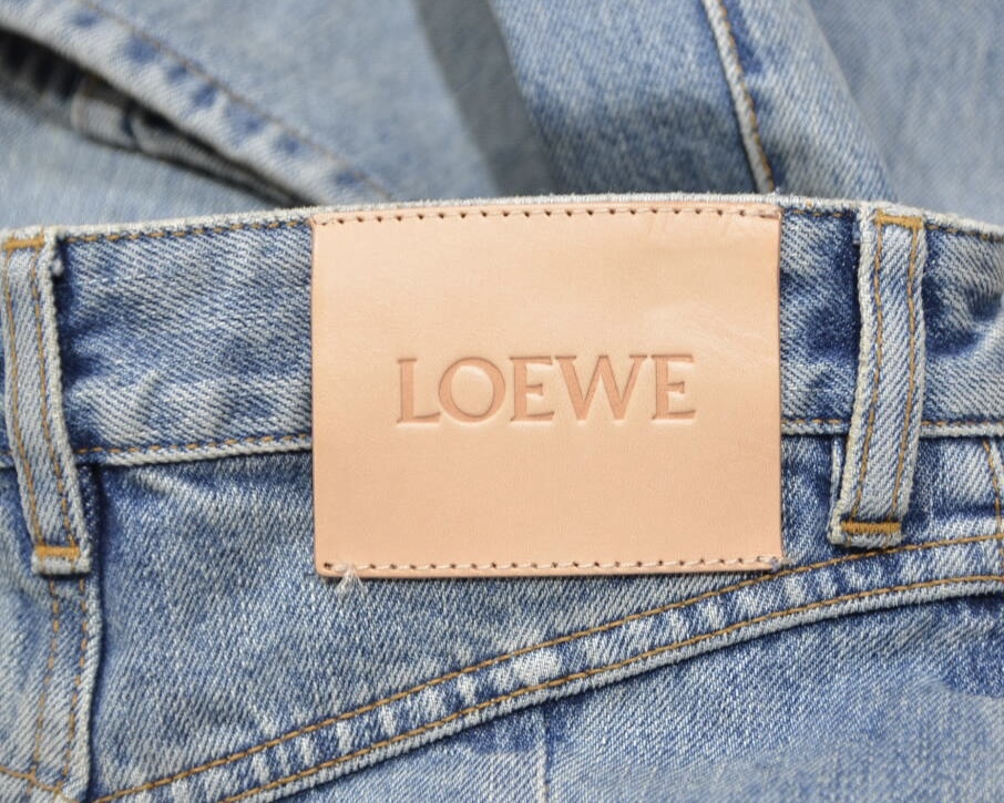 【LOEWE】ロゴ パッチ ワイドレッグ トラウザーズ ロエベ ロゴパッチ ワイドレッグ ジーンズ ハイウエスト デニム