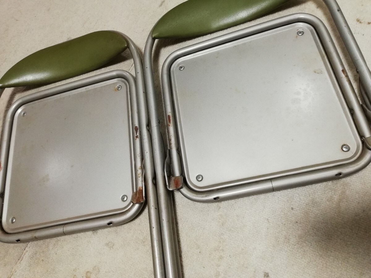  Showa Retro . татами steel стул складной стул 2 ножек собрание стул офис 