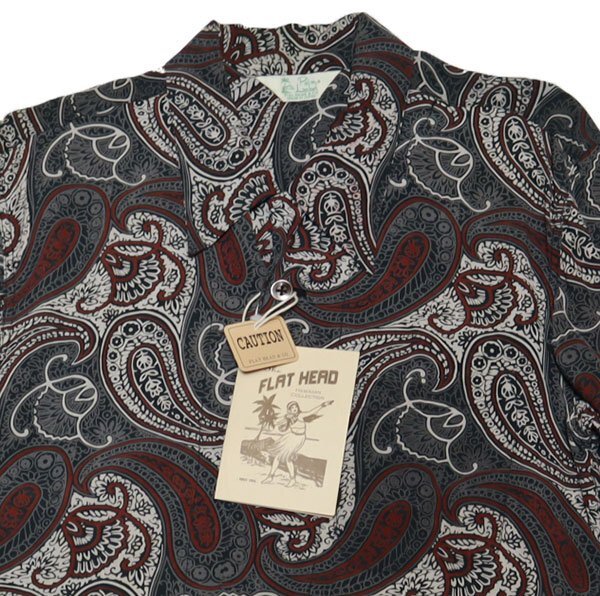 LS95f Lad head FLAT HEADxR.J.B подвешивание ниже с биркой не использовался открытый рубашка рубашка с длинным рукавом сделано в Японии pe-z Lee общий рисунок искусственный шелк рубашка ROCK контри-рок 