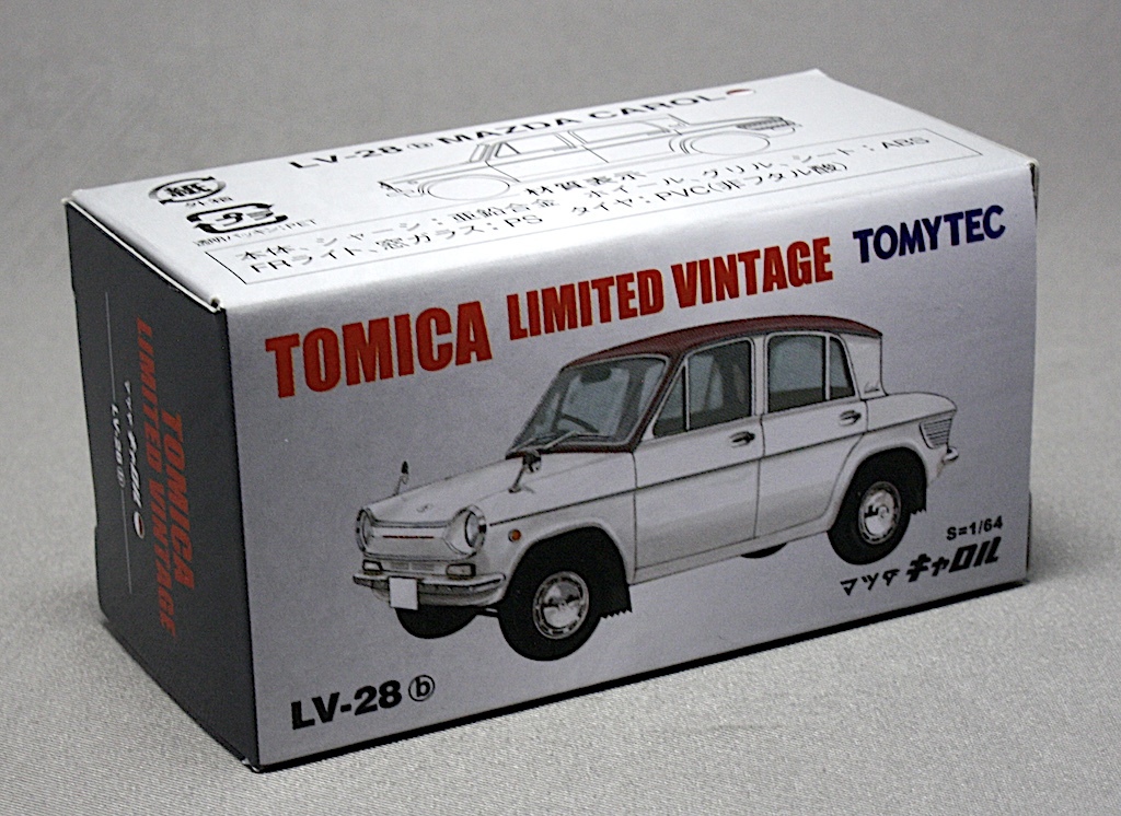  Tomica Limited Vintage 1/64 LV-28b Mazda Carol ( dark red wine / белый )