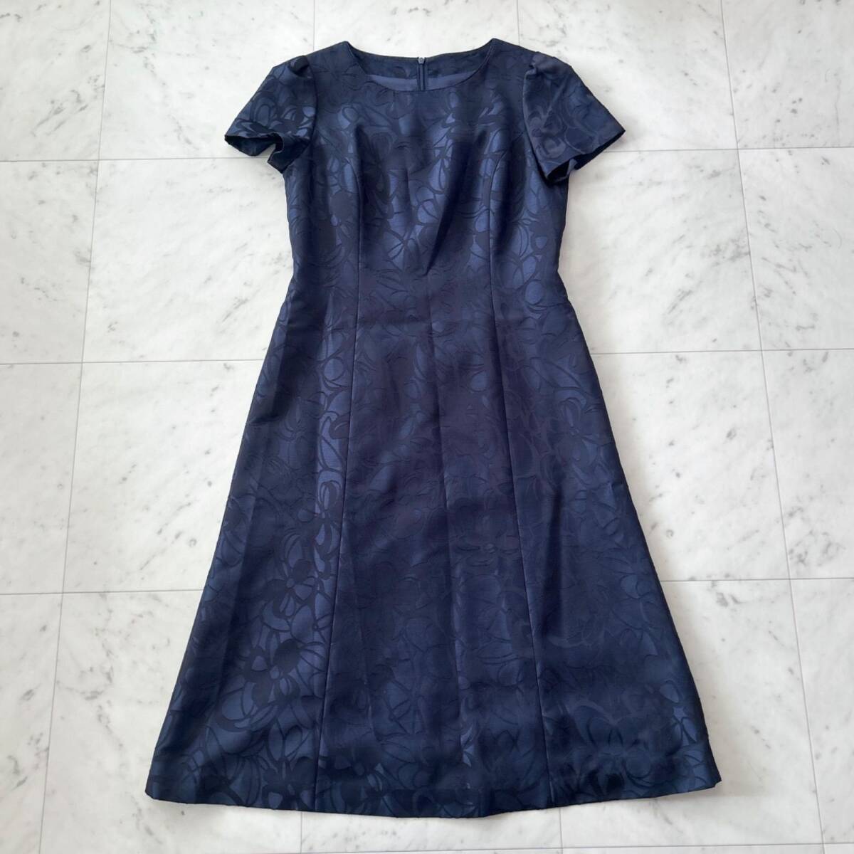 BelleCurrent 東京イギン フォーマル マザードレス ワンピース ネイビー 9AR 花柄地模様_画像1