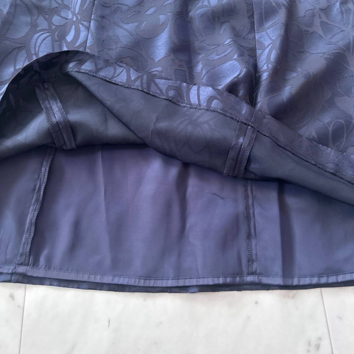 BelleCurrent 東京イギン フォーマル マザードレス ワンピース ネイビー 9AR 花柄地模様_画像5