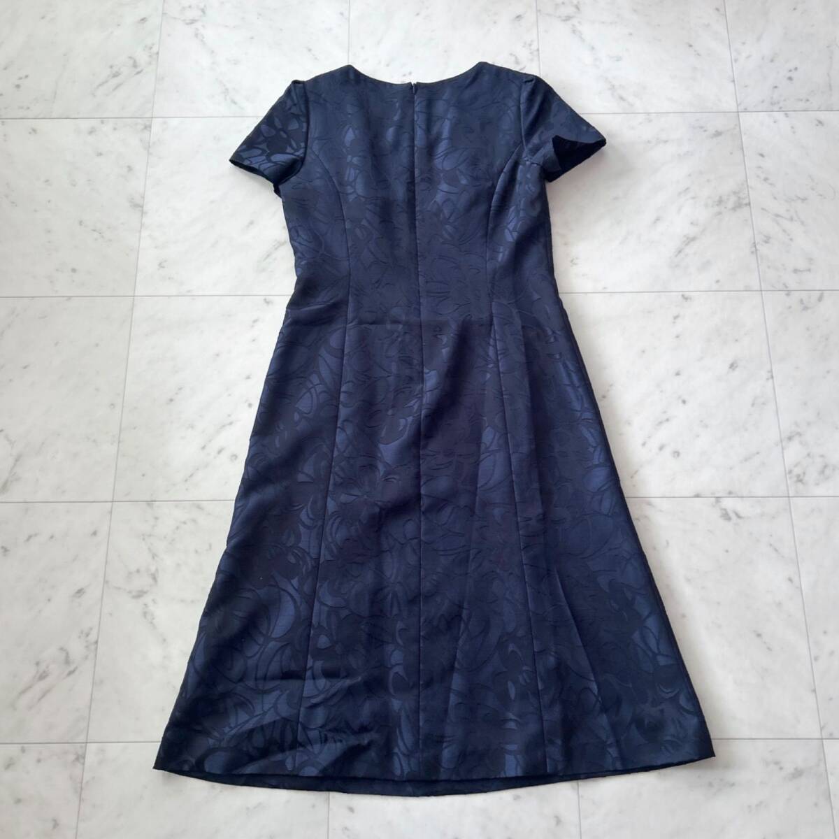 BelleCurrent 東京イギン フォーマル マザードレス ワンピース ネイビー 9AR 花柄地模様_画像6