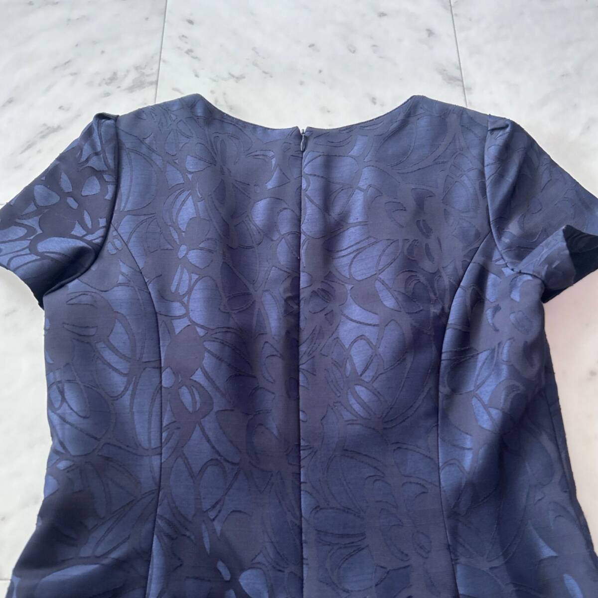 BelleCurrent 東京イギン フォーマル マザードレス ワンピース ネイビー 9AR 花柄地模様_画像7