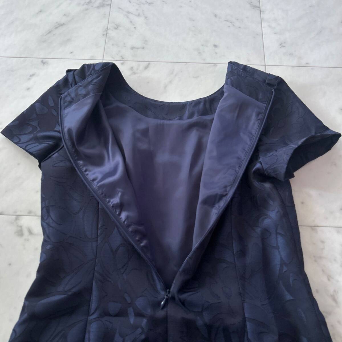 BelleCurrent 東京イギン フォーマル マザードレス ワンピース ネイビー 9AR 花柄地模様_画像8