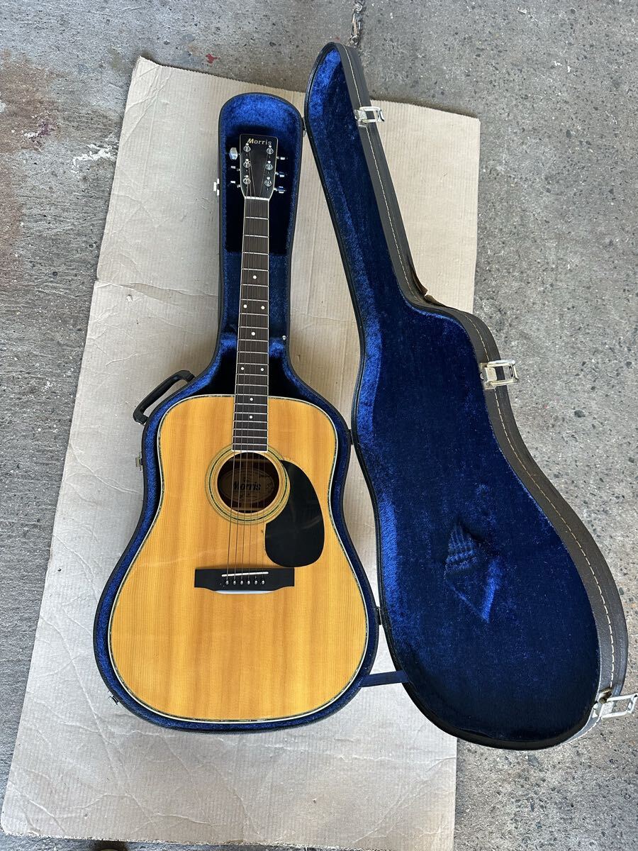 美品 螺鈿アコースティックギター モリスW-30 ハードケース付き M) Morris モーリス アコースティックギター W-30 ハードケース