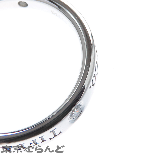 101801450 ティファニー TIFFANY&Co. フラット バンドリング プラチナ Pt950 8.5号相当 3PD 総0.07ct ロゴ リング・指輪 レディース 仕上済_画像6