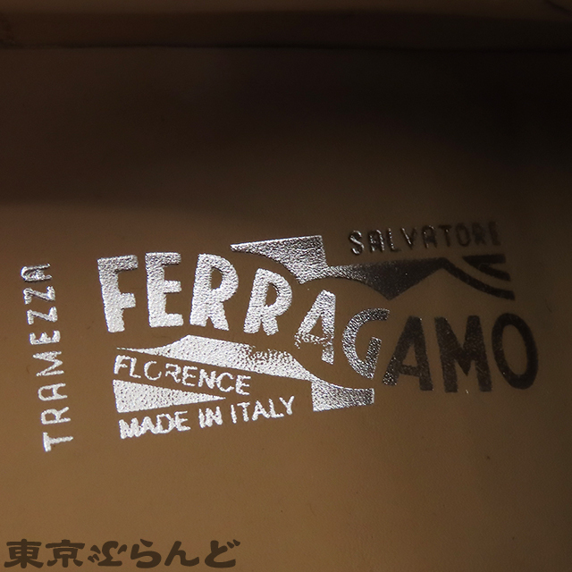 101802152 サルヴァトーレフェラガモ Salvatore Ferragamo トラメッザ レザーシューズ ブラウンxブラック レザー 8 靴 メンズ_画像5