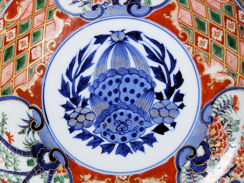 *. сердце * CZr-F246mS большой . храм Imari фарфор с золотой росписью окно . сосна бамбук слива . лев. map 8 размер тарелка 