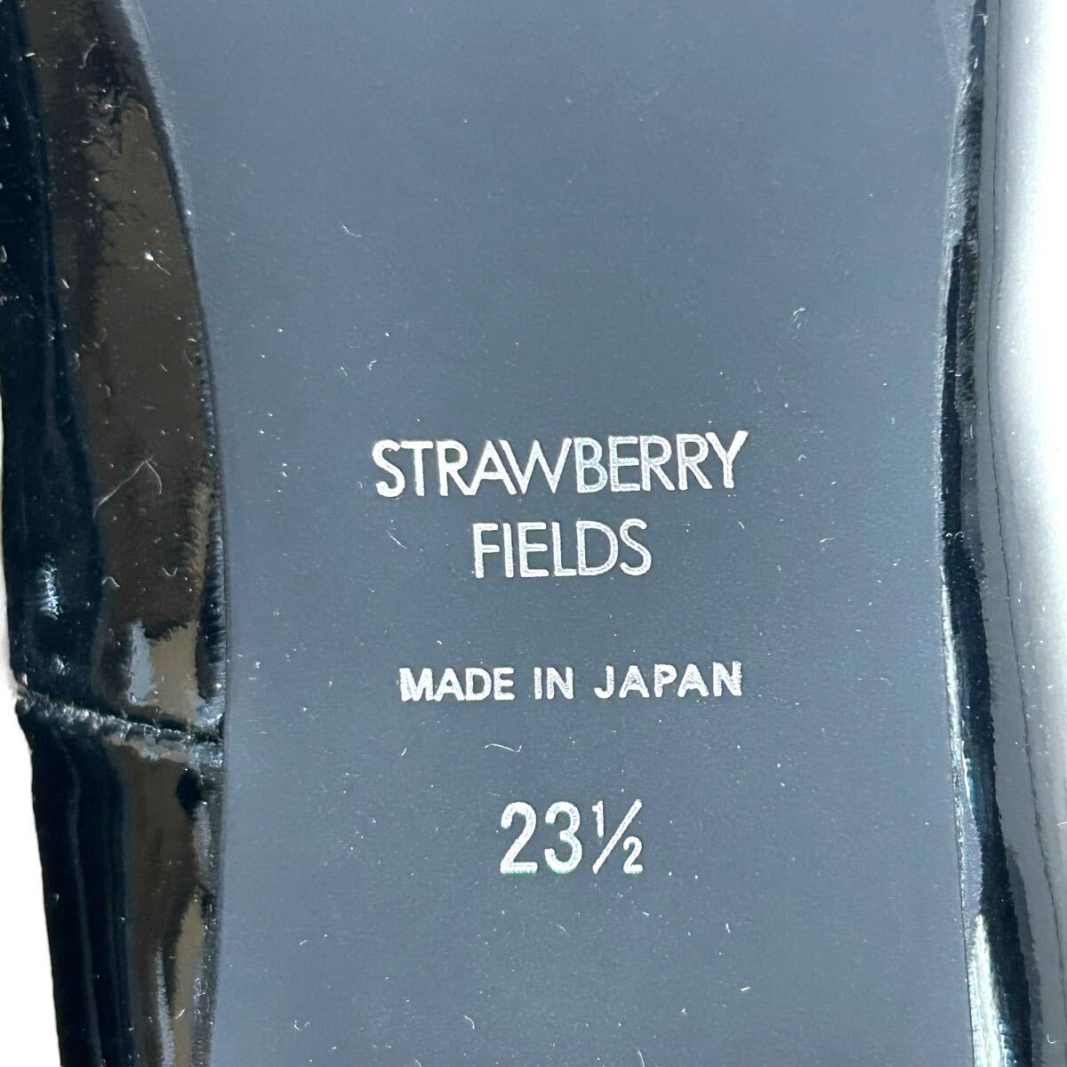 ※P5 【状態良好】STRAWBERRY FIELDS(ストロベリー フィールズ) レザーパンプス エナメル ピンヒール ラウンドトゥ ブラック 日本製 23.5cm_画像8