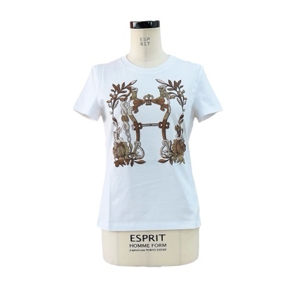 【上品な可愛さ★】HERMES Tシャツ カルトゥーシュプリント HERMES エルメス Tシャツ《カルトゥッシュ》34|Yahoo!フリマ