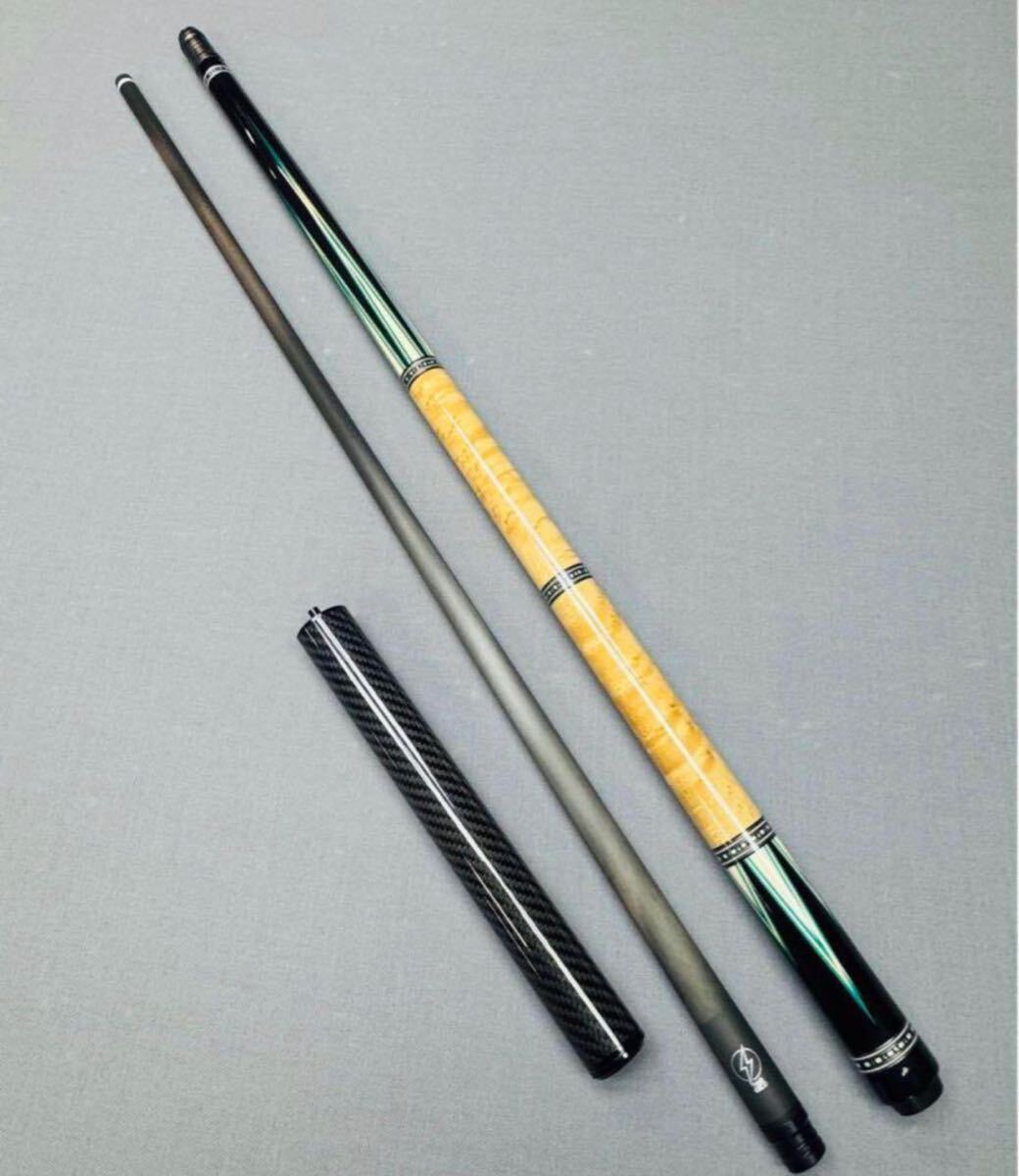ビリヤードHOW CUE ジョイント中古 ビリヤードHOW CUE PYC01カーボンシャフト 新古品の上下六剣