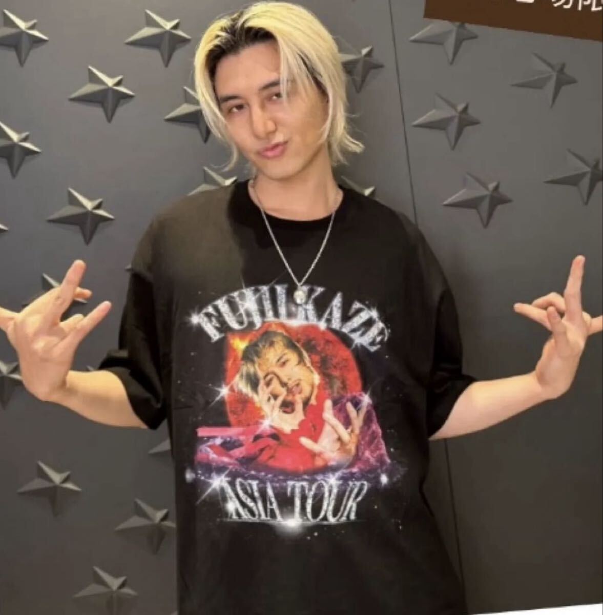 Tシャツ XL 藤井風 アジアツアー 韓国 ソウル Solo kaze 新品未着用 藤井風 アジアツアー ソウル公演 ピンク風Tシャツ XL