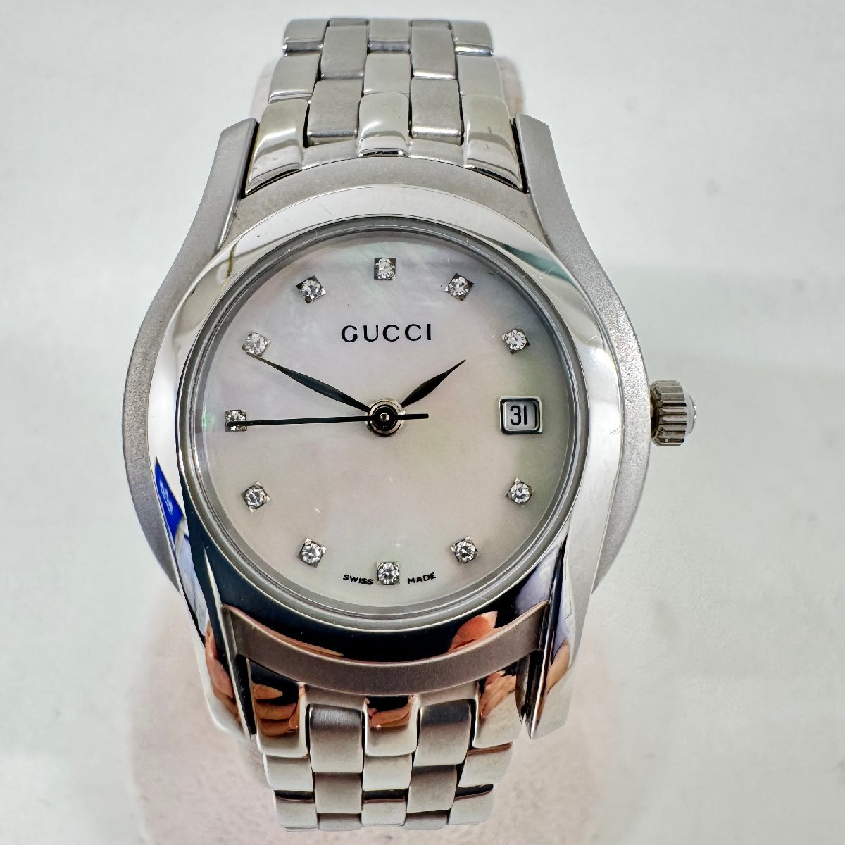 ユ*ウ様 稼働品 GUCCI 5500L レディース デイト ジャンク】 Gucci グッチ 5500L デイト 0036932 QZ クオーツ 3針