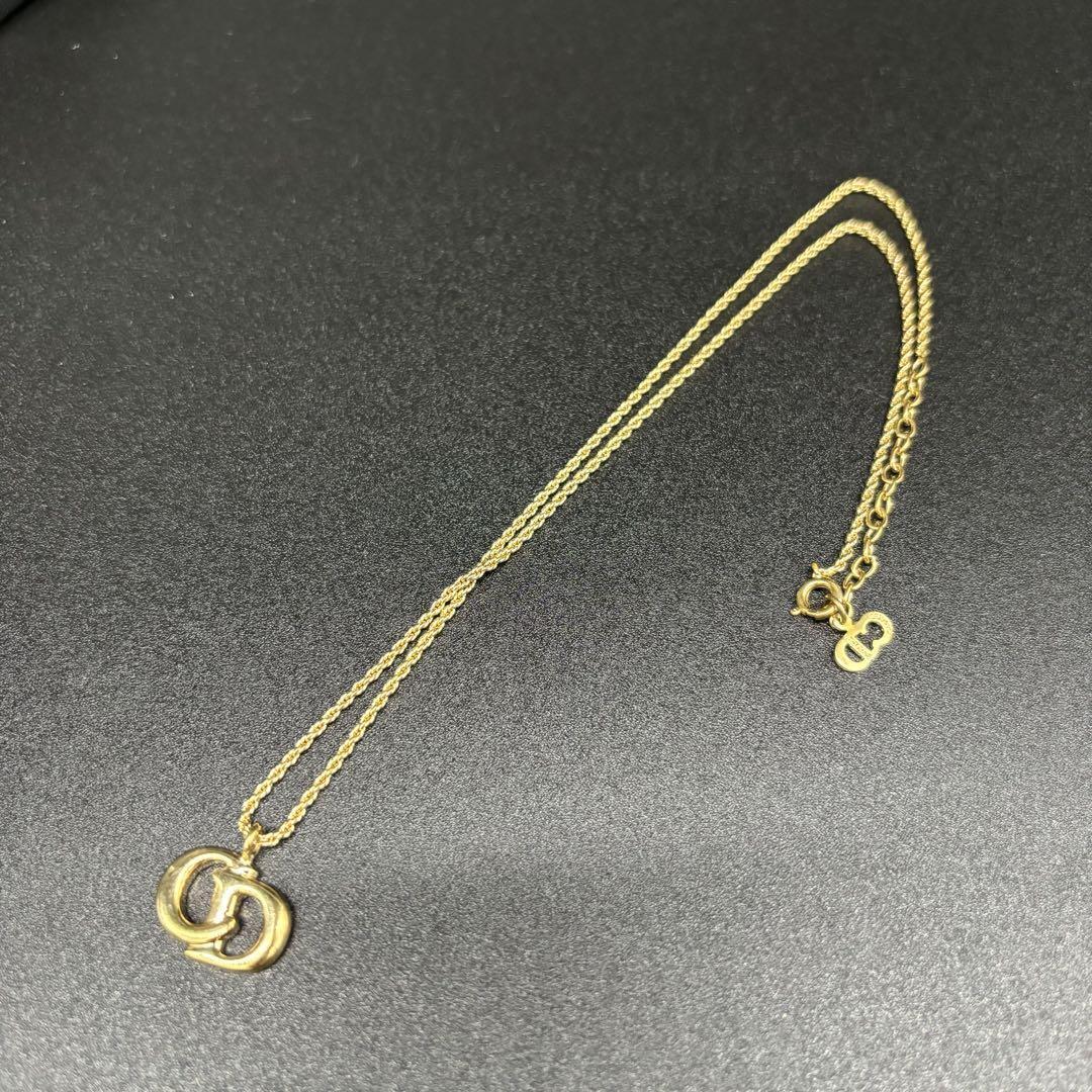 美品 クリスチャンディオール DIOR ネックレス ゴールド CDロゴ