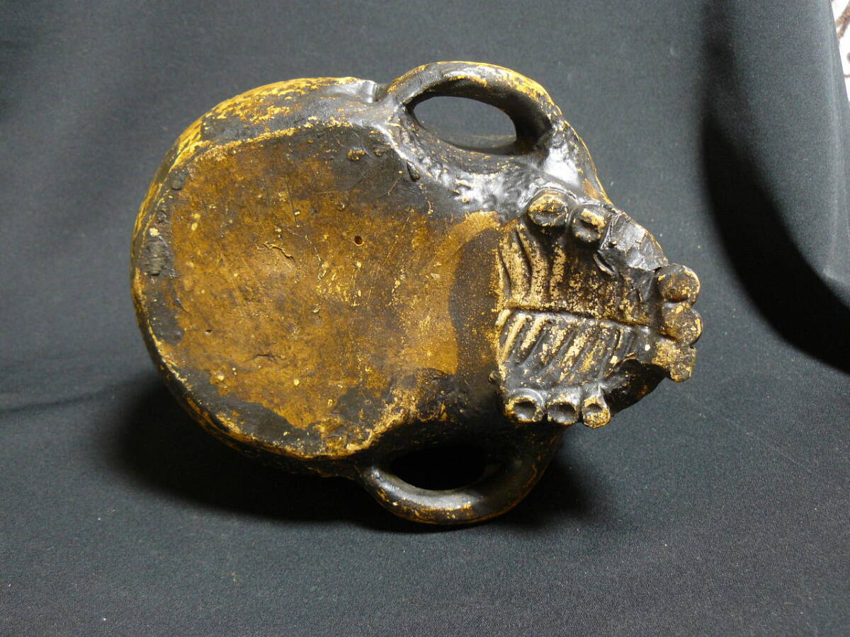 骨董品　？ どくろ 骸骨 蛇 野ざらし 置物 スカル