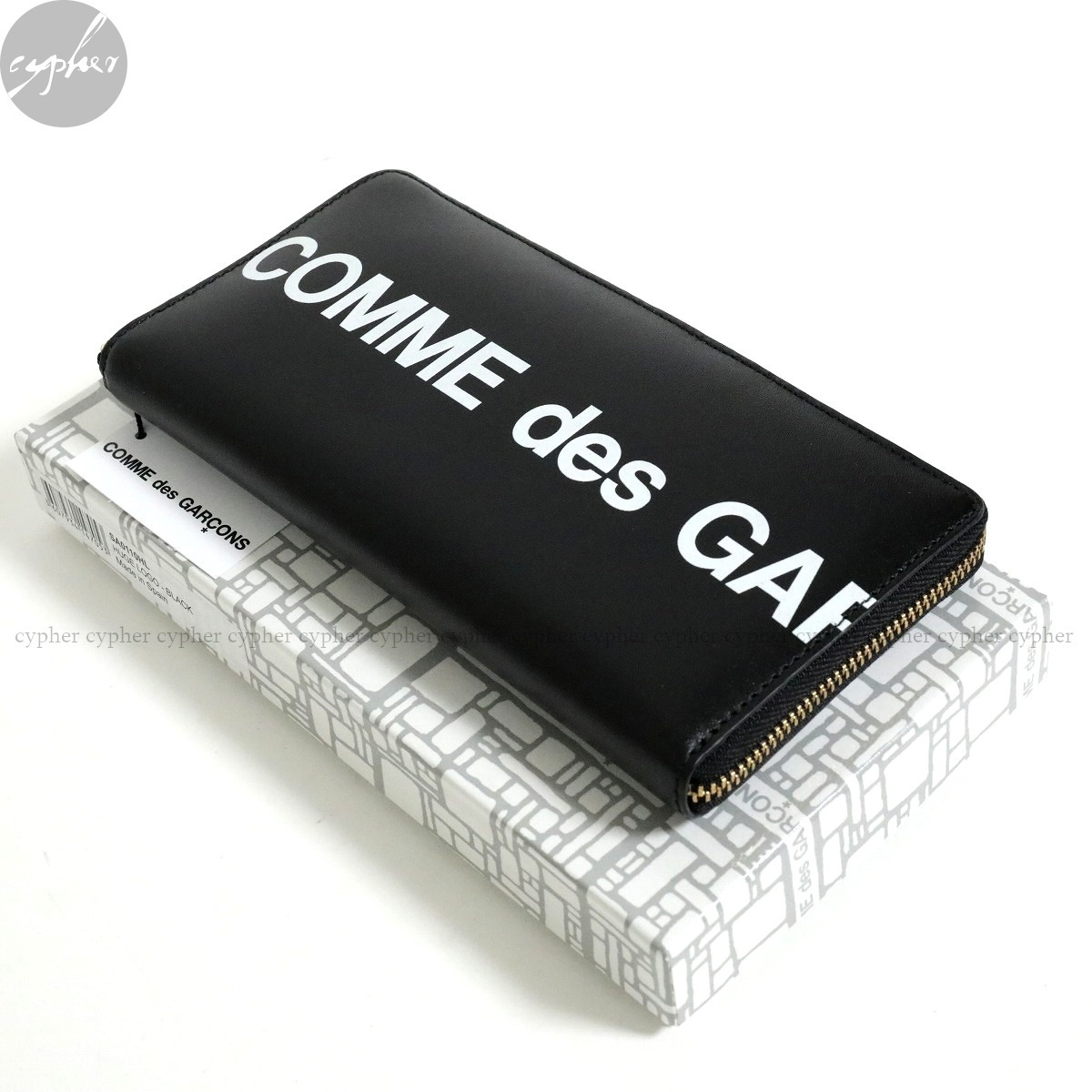 新品 Wallet COMME des GARCONS SA0110HL HUGE LOGO ブラック コムデギャルソン ウォレット ロング レザー 財布 長財布 ヒュージ ロゴ 黒_画像1