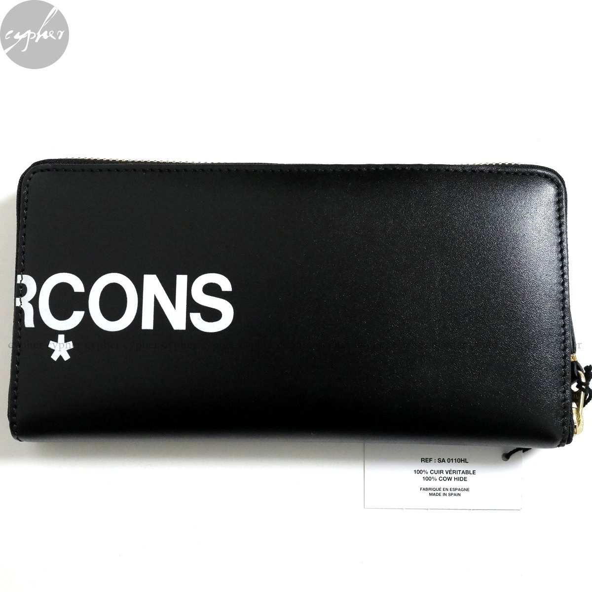 新品 Wallet COMME des GARCONS SA0110HL HUGE LOGO ブラック コムデギャルソン ウォレット ロング レザー 財布 長財布 ヒュージ ロゴ 黒_画像3