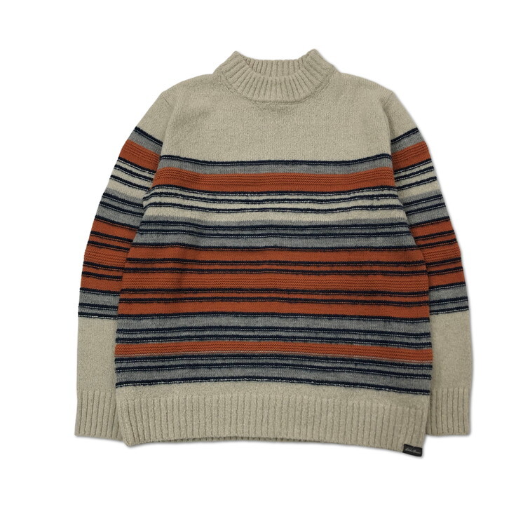 2503F-265 メンズ EDDIE BAUER エディーバウアー ベージュ ニットセーター M 【送料一律！800円】_画像1