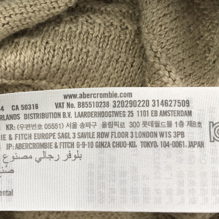 2504F-034 メンズ HOLLISTER ホリスター ベージュ ニットセーター S 【送料一律！800円】_画像3