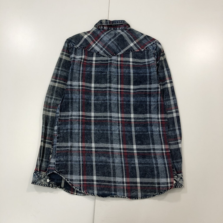 2504F-208 メンズ roshell ロシェル ブルー シャツ M 【送料一律！800円】_画像4