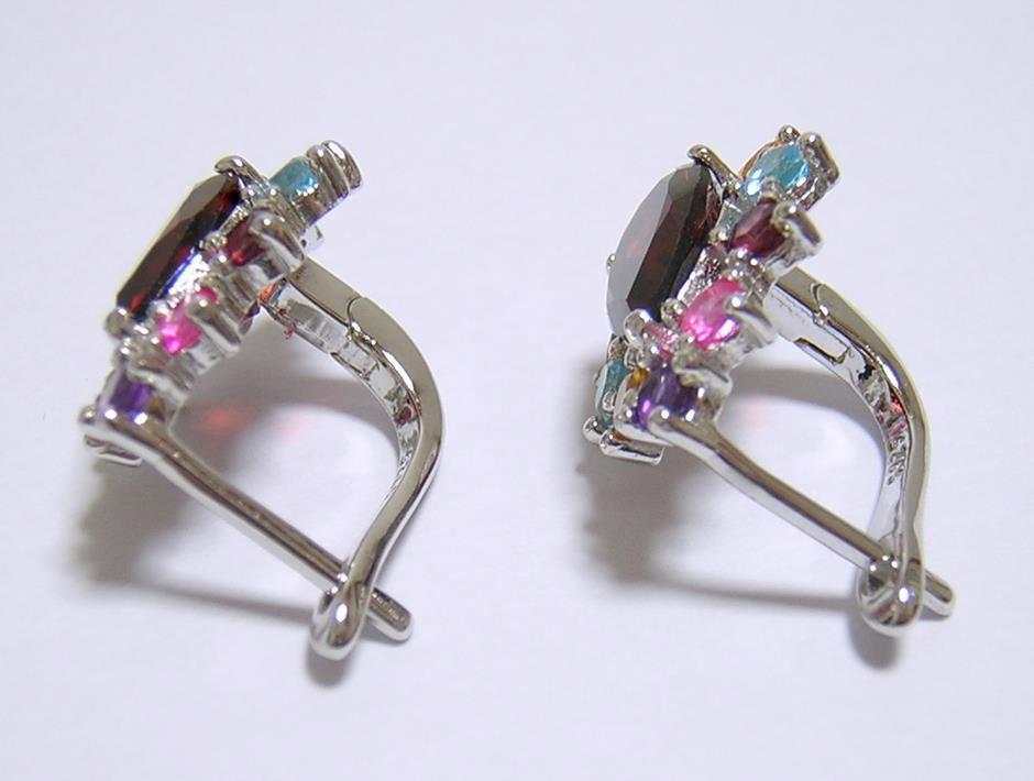 『天然ガーネット』 ピアス マルチ天然石 アメジスト シトリン ブルートパーズ ガーネット トパーズ_画像7