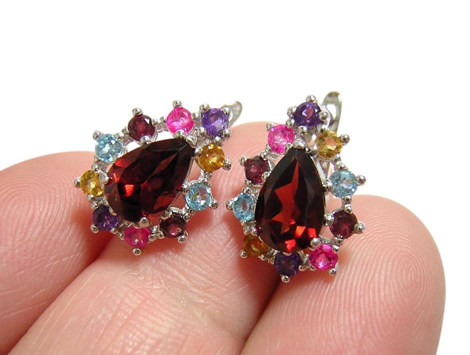 『天然ガーネット』 ピアス マルチ天然石 アメジスト シトリン ブルートパーズ ガーネット トパーズ_画像10