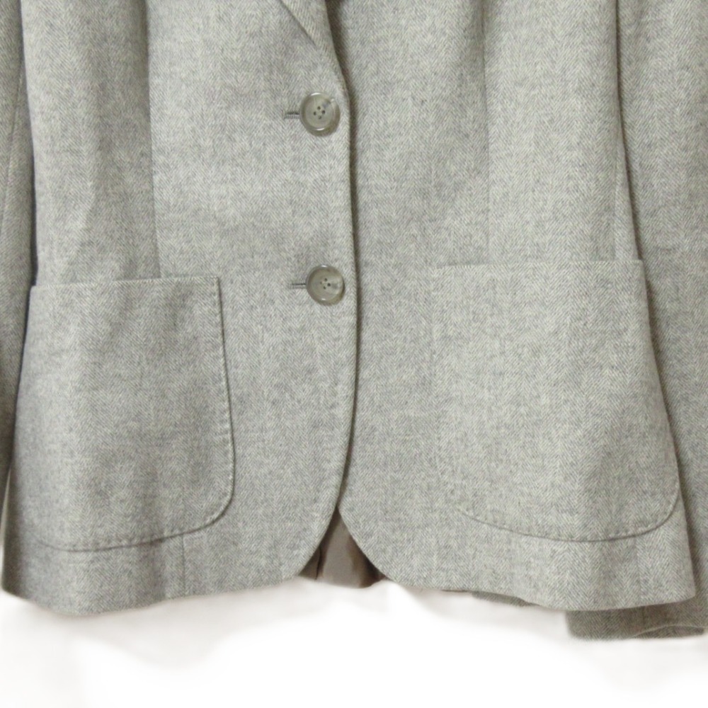 美品 Max Mara マックスマーラ ウールアンゴラ 2B シングル テーラードジャケット サイズ36 グレー_画像5