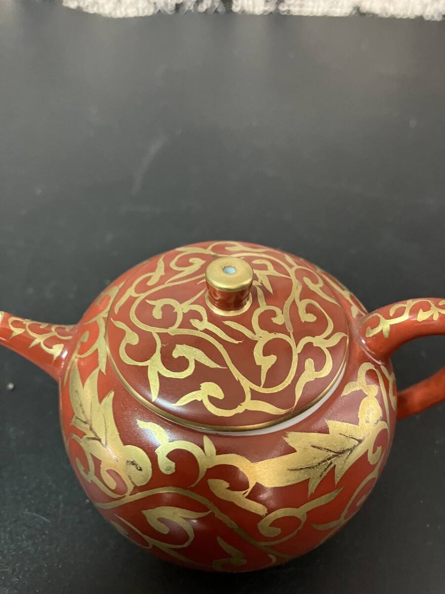 茶道具、骨董美術品急須 1円 平安 瑞光 急須 茶器 茶道具 煎茶 抹茶 赤蒔 骨董品 美術品