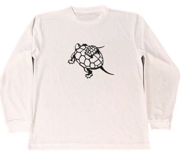 リクガメ　ドライ　Tシャツ　葛飾北斎　陸ガメ　親子亀　開運　長寿　切り絵　グッズ　　ロング　ロンT　長袖_画像1