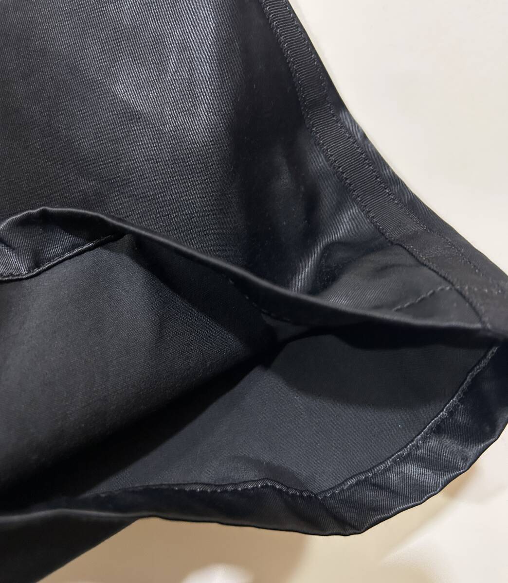 ▼ COMME CA MODELS ワイド フレア サテンパンツ サイドライン入り ブラック 黒 S ローライズ コットンレーヨン混 バックフラップポケット