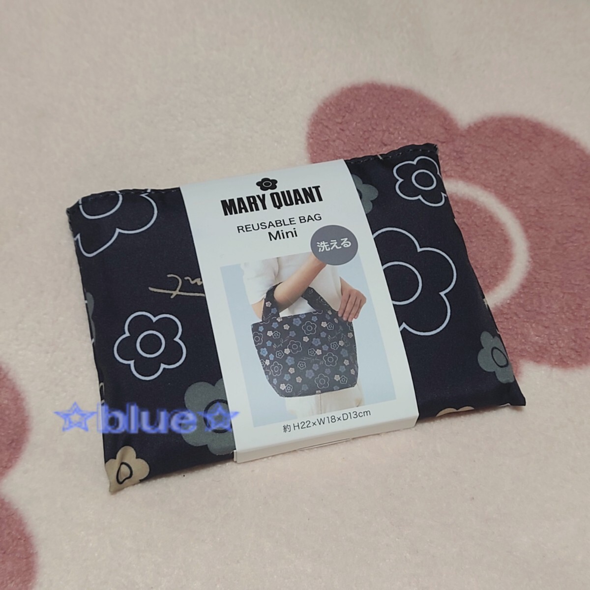 Mary Quant эко-сумка ( маленький ) черный ... покупки сумка складной compact мой сумка Мали kwa цветочный принт вспомогательный сумка супермаркет