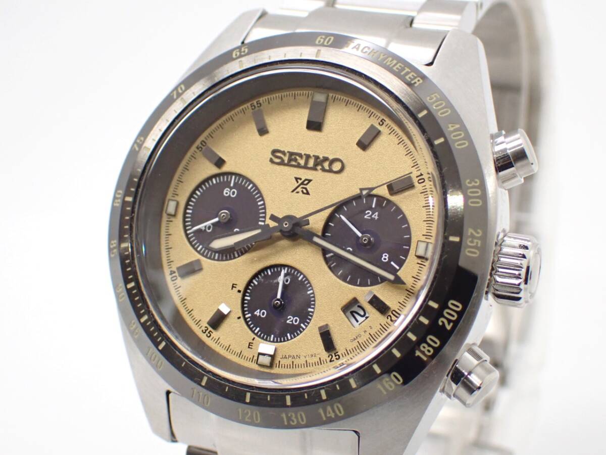 稼働品●1円～☆SEIKO セイコー ソーラー メンズ腕時計 PROSPEX プロスペックス スピードタイマー V192-0AF0 クロノグラフ/E9547-41503