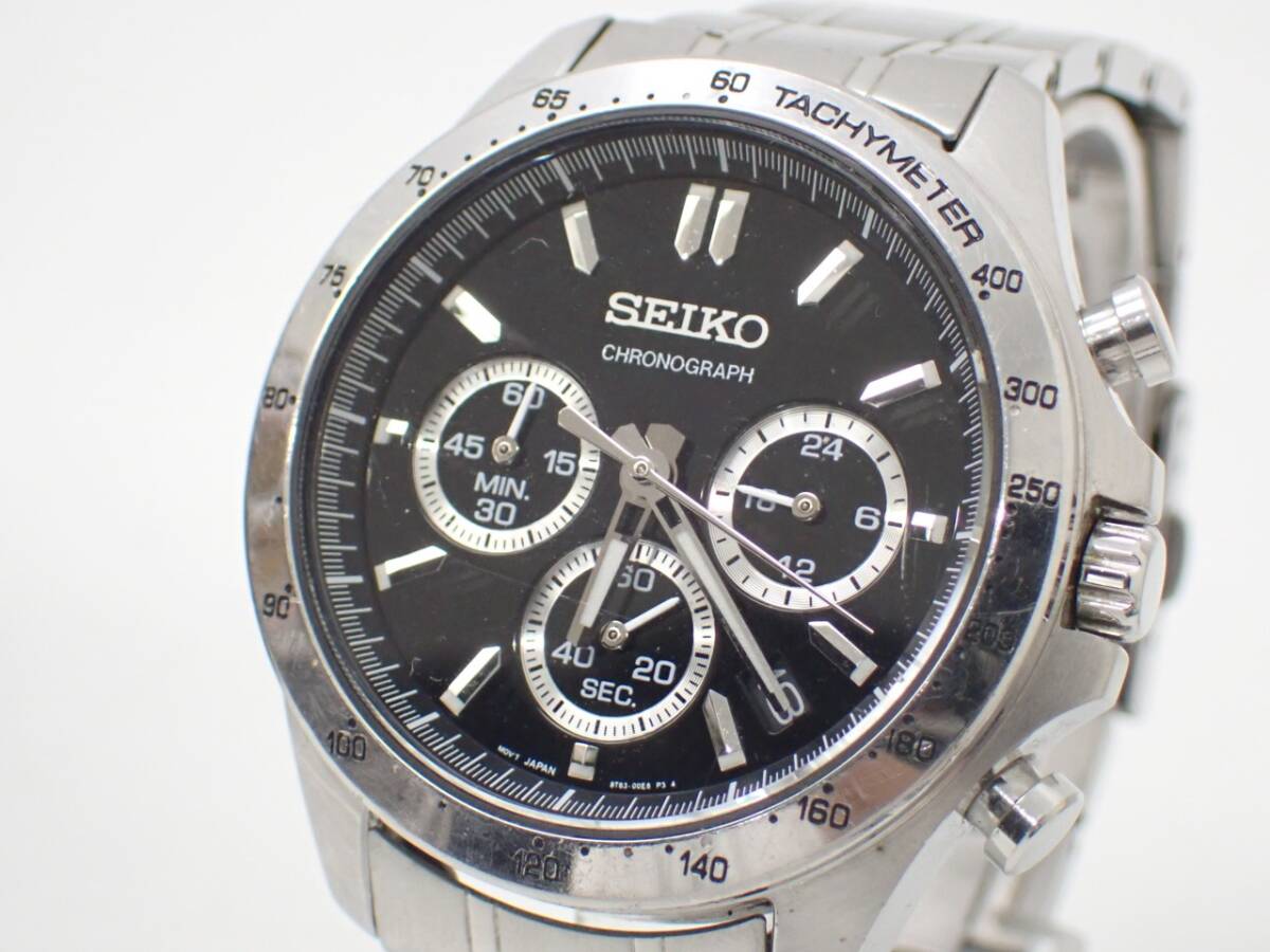Seiko セイコーChronograph 8T63-00D0 メンズ 時計 SEIKO CHRONOGRAPH 8T63-00D0 100M Quartz Date Black Dial