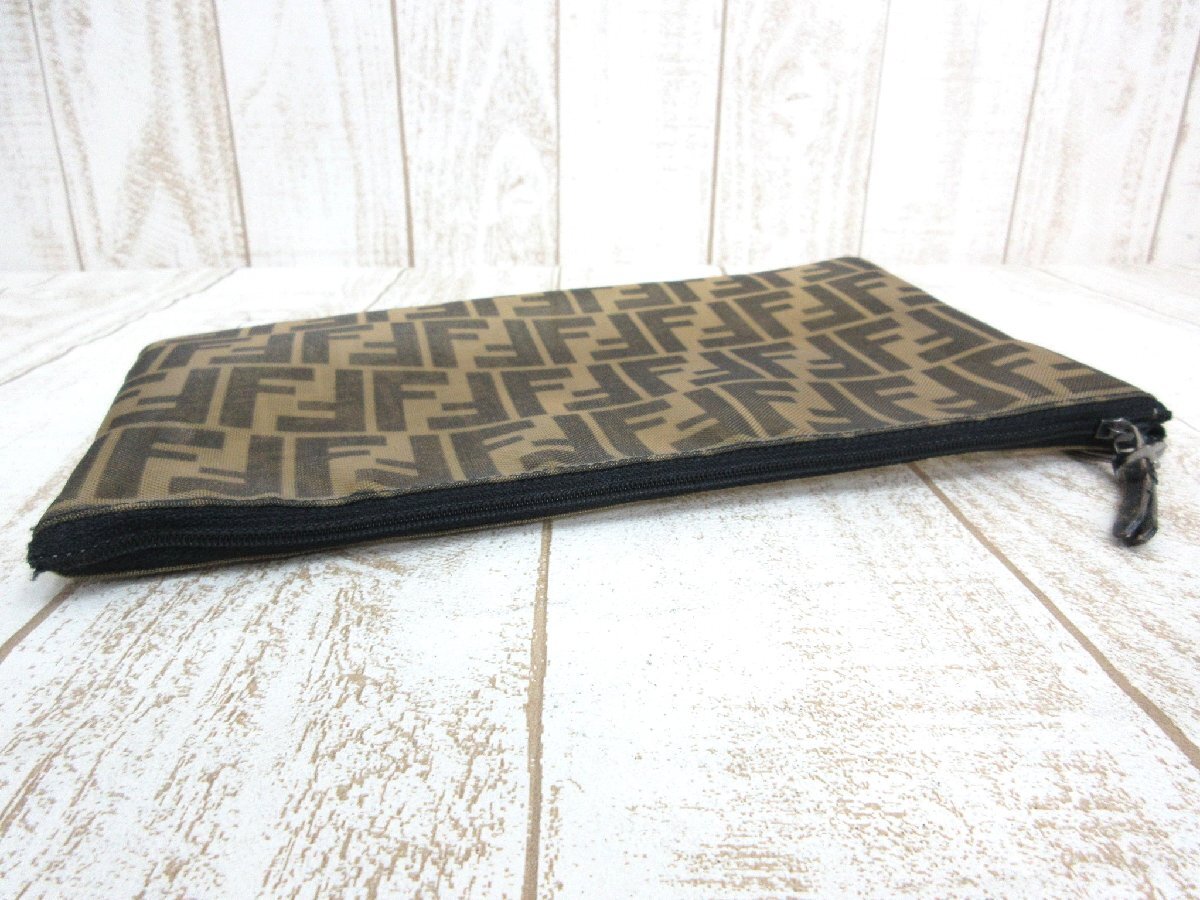 FENDI/フェンディ：ズッカ柄 メッシュポーチ クラッチバッグ オールド 中古/USED_画像4