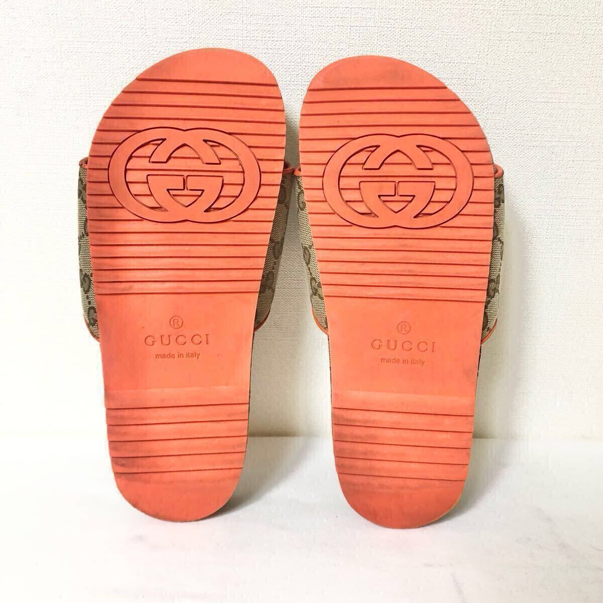GUCCI/GGキャンバス スライドサンダル「キャメルモノグラム」 GUCCI ノースフェイス コラボ サンダル GGキャンバス スライド