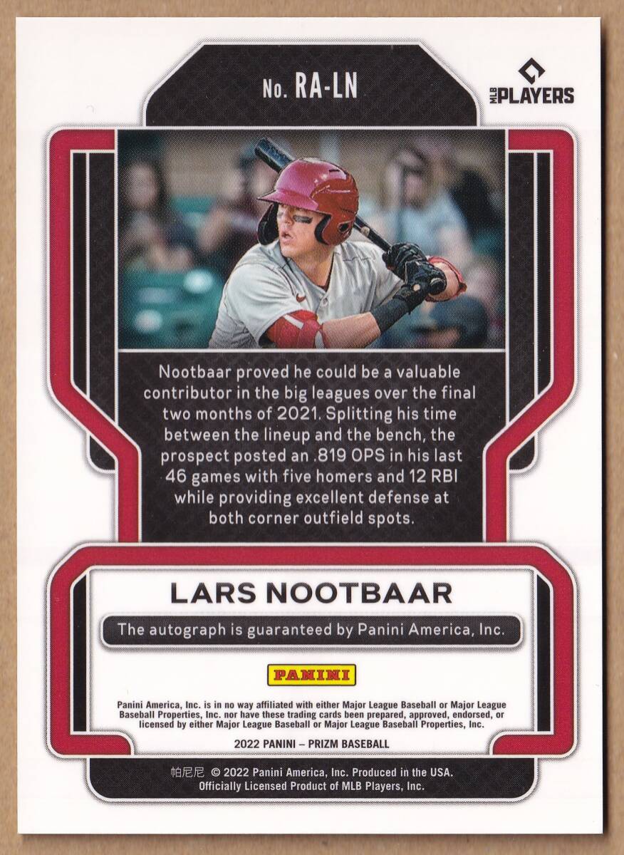 LARS NOOTBAAR 2022 TOPPS RC 直筆 サイン カード ヌートバー 直筆サインカード 2022 PANINI PRIZM ROOKIE