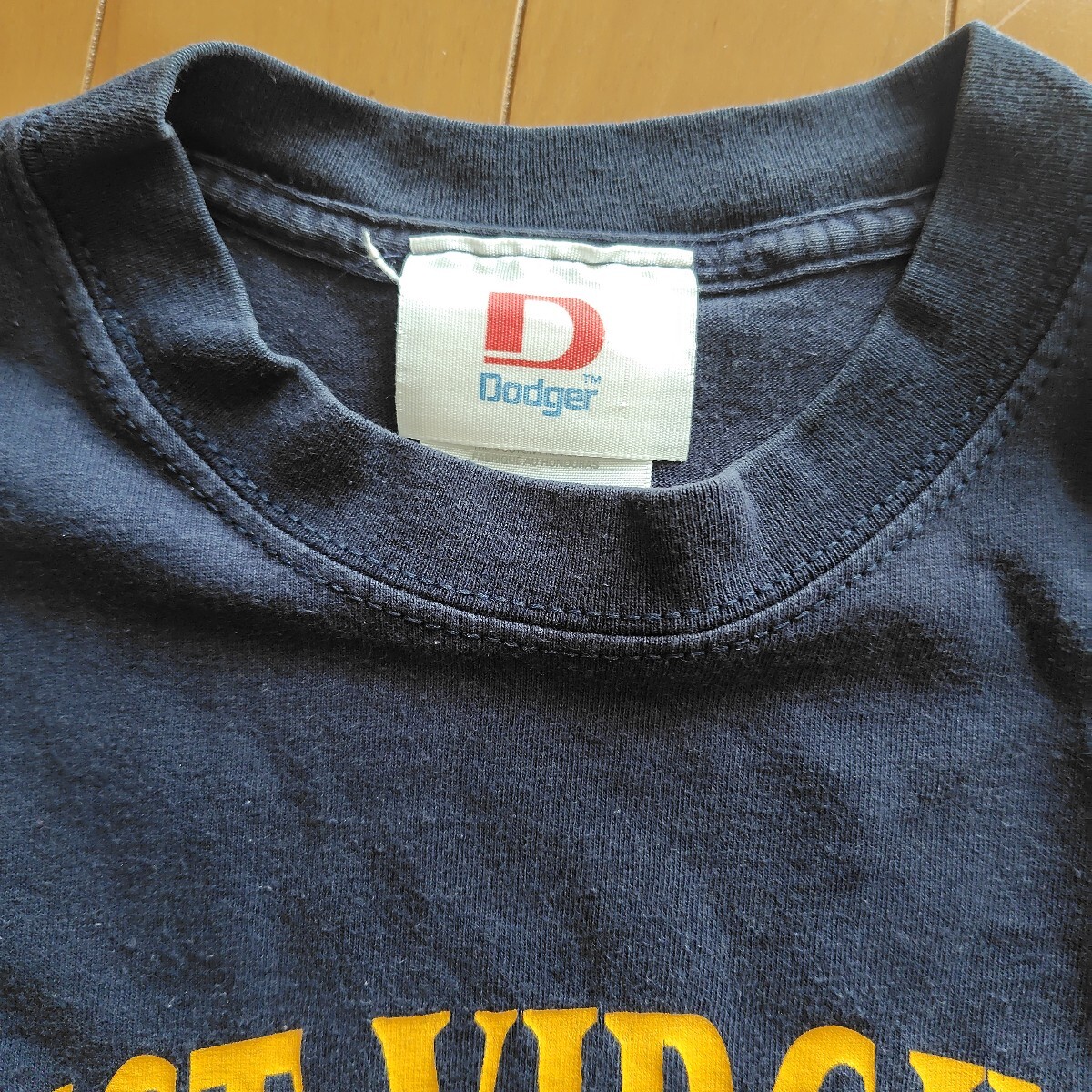 90s Dodger ドジャー WEST VIRGINIA FOOTBALL Ｔシャツ M（表示USyouthXL)_画像3