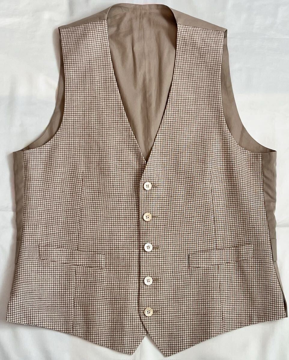 LARDINI/ラルディーニ/ベスト/46/茶系/ジレ/ストライプ 状態良好 LARDINI 近年モデル ラルディーニ サイズ 46 S〜M ジレ